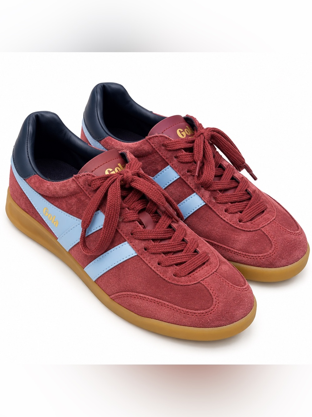Gola Torpedo Suede Sneakers Burgundy Blue Gum Sole Women’s Size 8.5